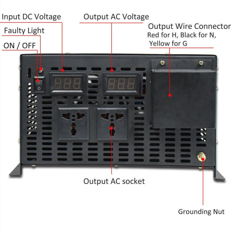 Convertisseur W Dc Ac Pur Sinus Tension D Alimentation Dc V