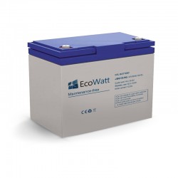 Batterie solaire gel 50ah 12v décharge Lente - EcoWatt