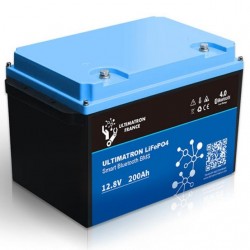 Batterie Lithium Ultimatron 12V-200Ah LiFePO4 Fer-phosphate BMS 12.8V Bluetooth 4.0