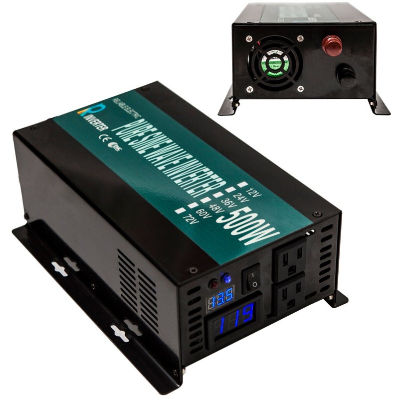 Convertisseur 500W 12V 220V Convertisseur de Tension Double USB Power  Inverter DC 12V AC 230V, Onduleur